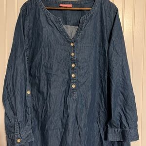Woman Within Denim Chambray Dress Size 24W